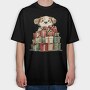 Dog With Gifts, Tricou Oversize Barbati (Unisex)