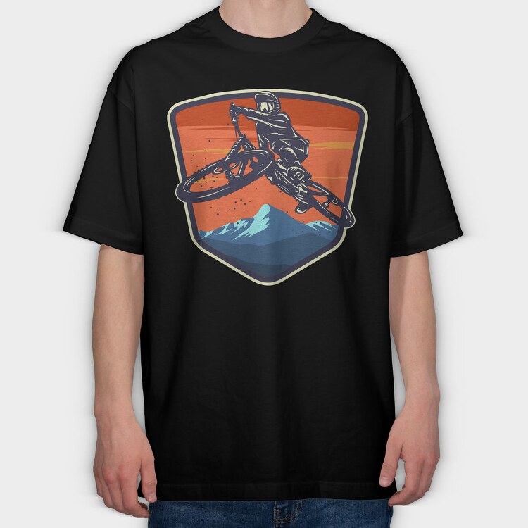 Mountain Bike Rider, Tricou Oversize Barbati (Unisex)