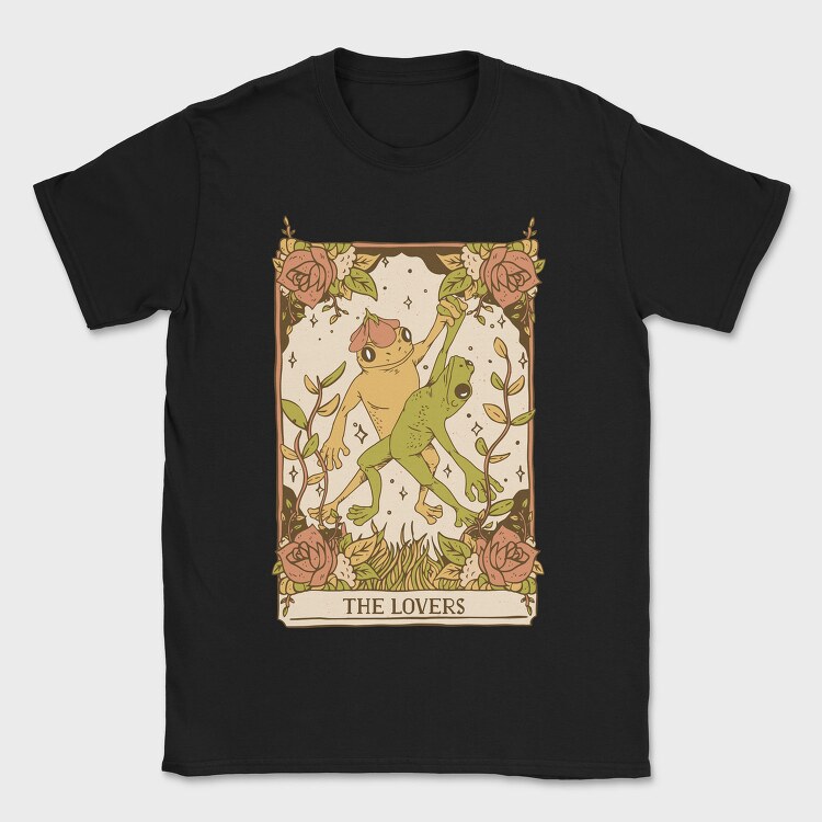 The Lovers Frog Tarot Card, Tricou Barbati (Unisex)