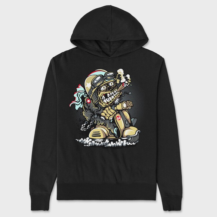 Motorcycle Skull 66, Hanorac Oversize Barbati (Unisex)