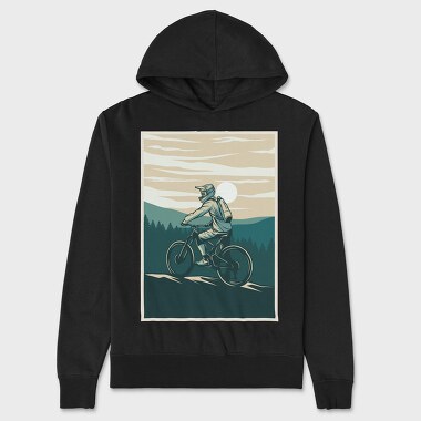 Mountain Bike Rider 1, Hanorac Oversize Barbati (Unisex)