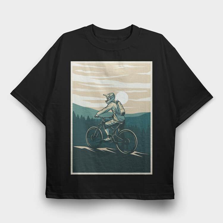 Mountain Bike Rider 1, Tricou Oversize Barbati (Unisex)