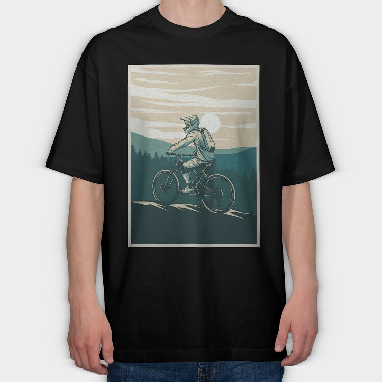 Mountain Bike Rider 1, Tricou Oversize Barbati (Unisex)