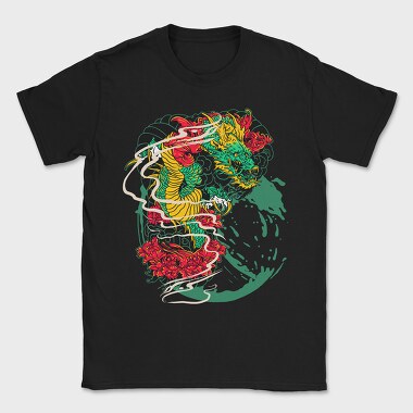 Neon Dragon Roar, Tricou Barbati (Unisex)