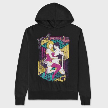 Neon Star Pin Up, Hanorac Oversize Barbati (Unisex)