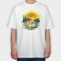 Happy Camper Sunset, Tricou Oversize Barbati (Unisex)