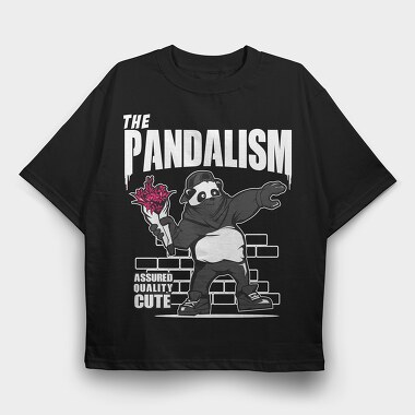 Panda Bouquet Vibes, Tricou Oversize Barbati (Unisex)