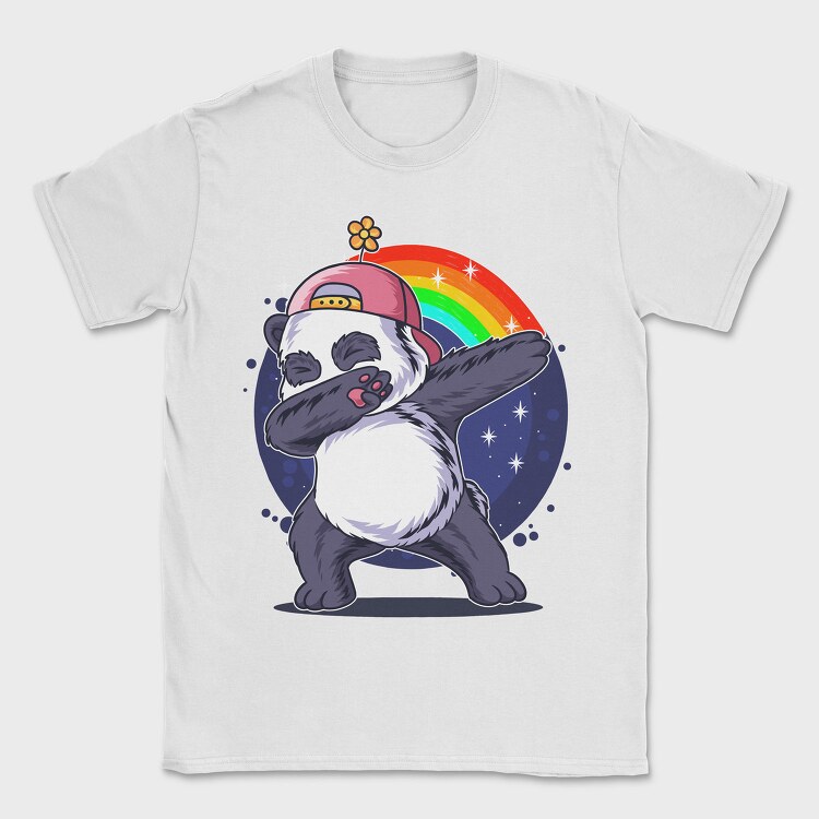 Panda Dabbing Rainbow, Tricou Barbati (Unisex)