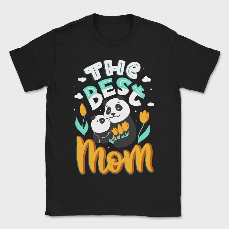 Panda Mom Tulips, Tricou Barbati (Unisex)