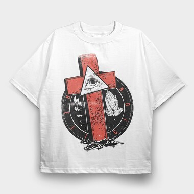 Rebel Eye Prayer, Tricou Oversize Barbati (Unisex)