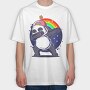 Panda Dabbing Rainbow, Tricou Oversize Barbati (Unisex)