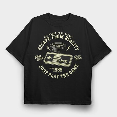 Retro Gaming Club, Tricou Oversize Barbati (Unisex)