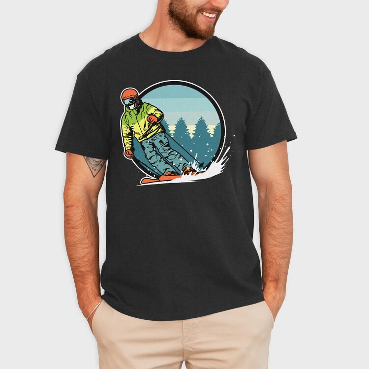 Skiing Adventure, Tricou Barbati (Unisex)