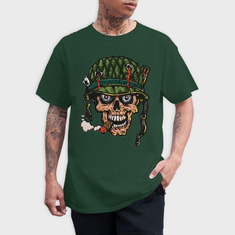 Hell And Back Skull, Tricou Barbati (Unisex)