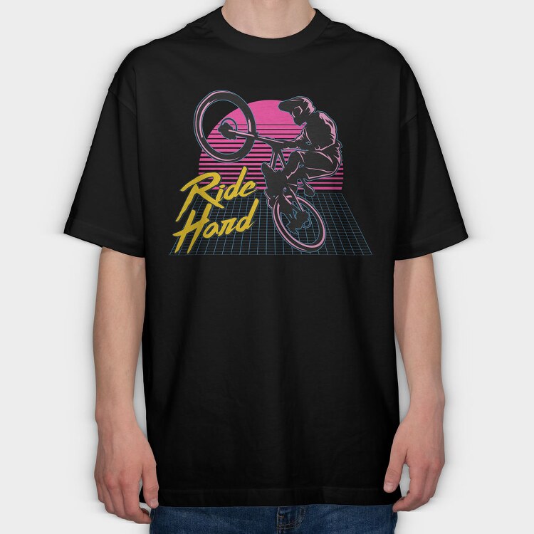 Ride Hard Bmx, Tricou Oversize Barbati (Unisex)