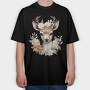Deer Floral Crown, Tricou Oversize Barbati (Unisex)