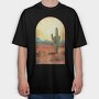 Desert Sunset Saga, Tricou Oversize Barbati (Unisex)