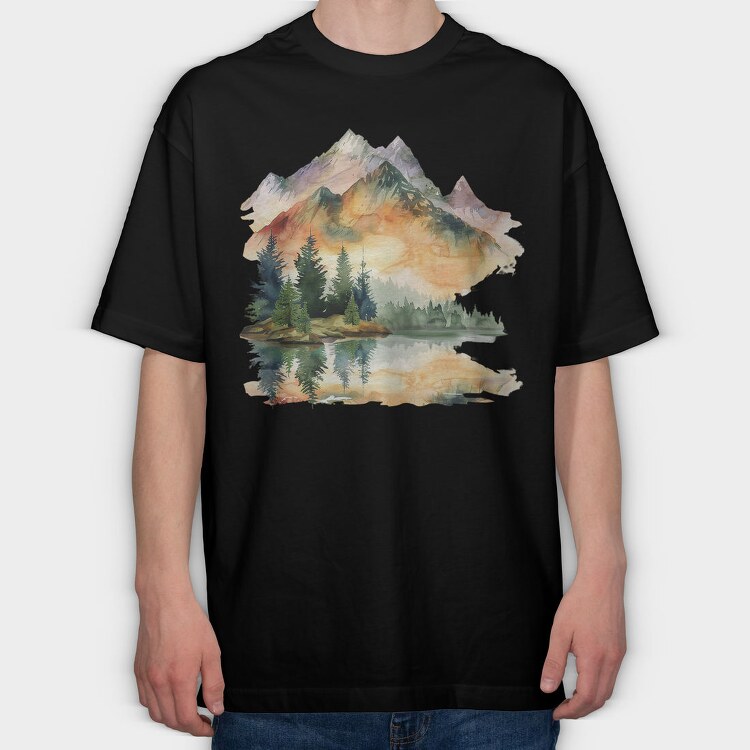 Dawn Mountain Symphony, Tricou Oversize Barbati (Unisex)
