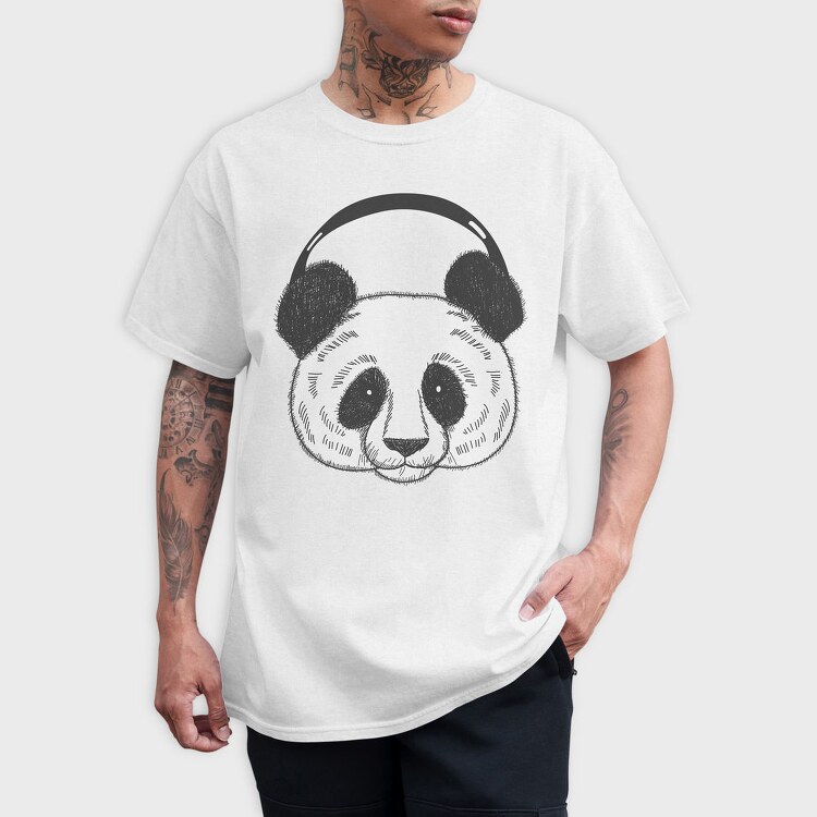 Panda Headphones, Tricou Barbati (Unisex)