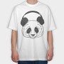 Panda Headphones, Tricou Oversize Barbati (Unisex)