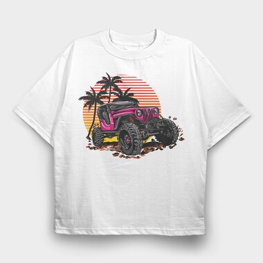 Palm Beach Jeep, Tricou Oversize Barbati (Unisex)