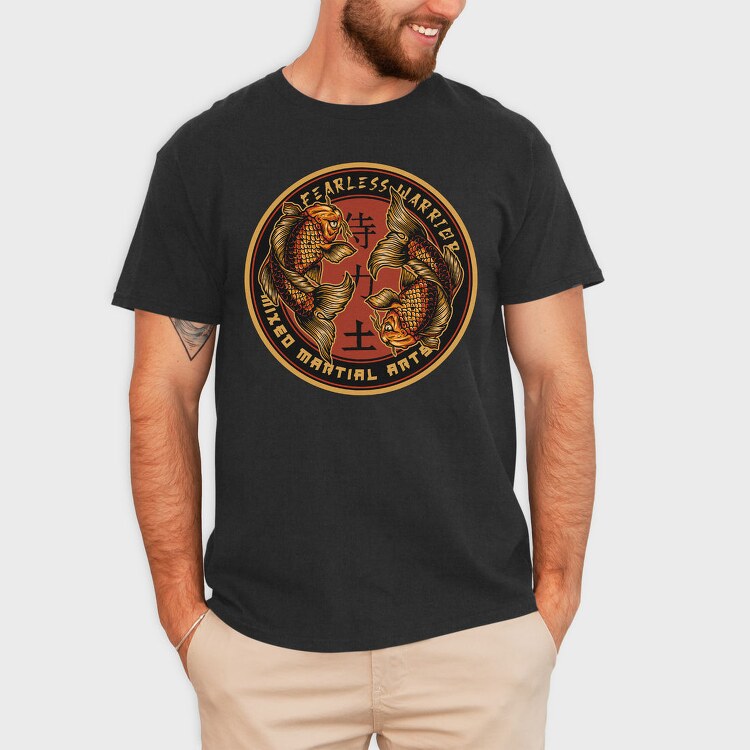 Fearless Warrior Koi, Tricou Barbati (Unisex)
