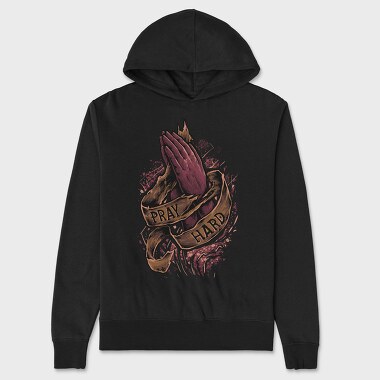 Prayer Hands Hard Pray, Hanorac Oversize Barbati (Unisex)