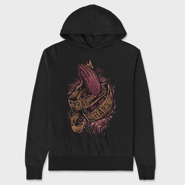 Prayer Hands Hard Pray, Hanorac Oversize Barbati (Unisex)