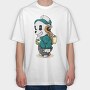 Panda Pilot, Tricou Oversize Barbati (Unisex)