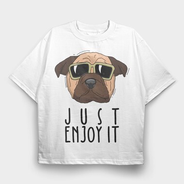 Pug Cool Vibes, Tricou Oversize Barbati (Unisex)