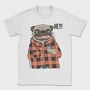Pug Hey Plaid, Tricou Barbati (Unisex)