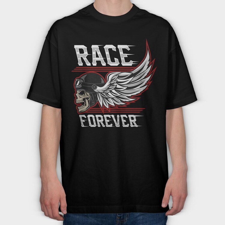 Race Forever, Tricou Oversize Barbati (Unisex)