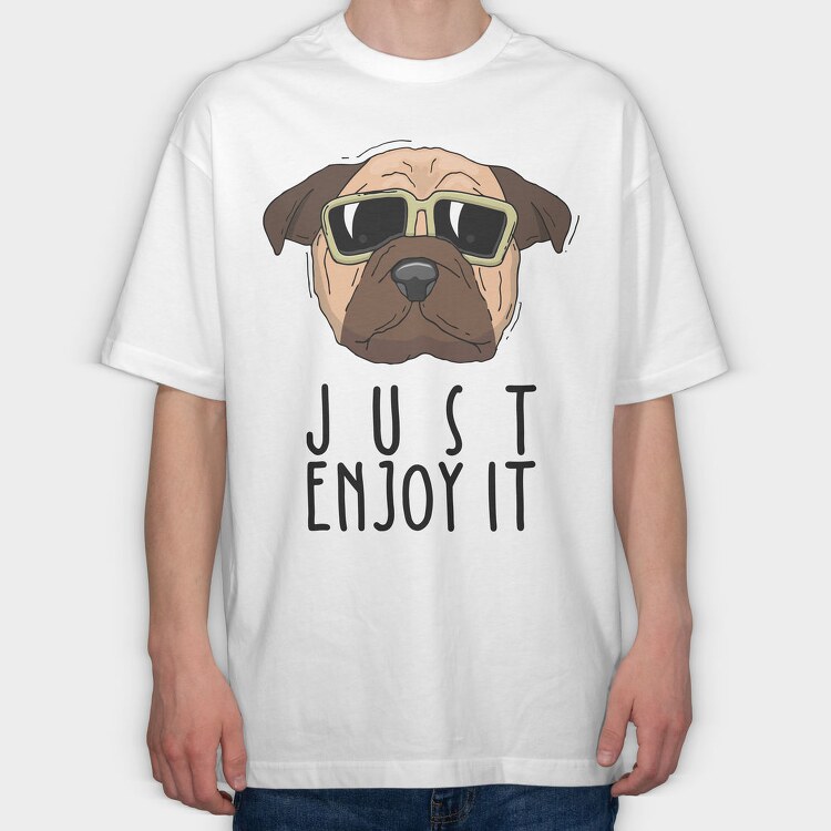 Pug Cool Vibes, Tricou Oversize Barbati (Unisex)
