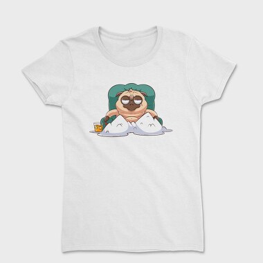Pug Lounging Drink, Tricou Femei