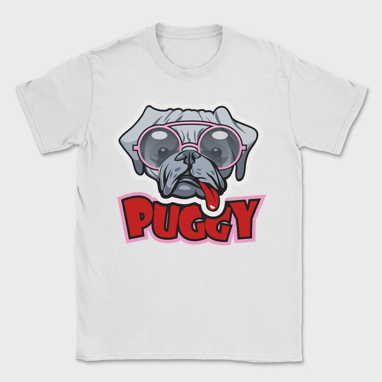 Puggy Glasses, Tricou Barbati (Unisex)
