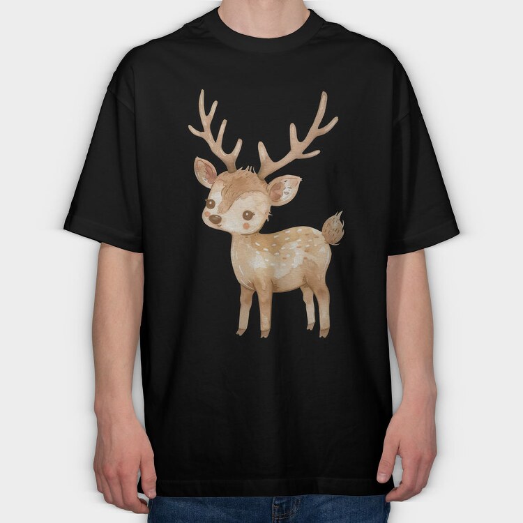 Deer Moonlight Magic, Tricou Oversize Barbati (Unisex)