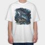 Dolphin Starry Night, Tricou Oversize Barbati (Unisex)