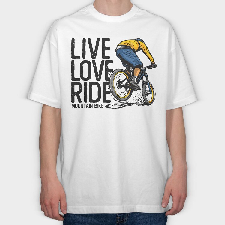 Live Love Ride, Tricou Oversize Barbati (Unisex)