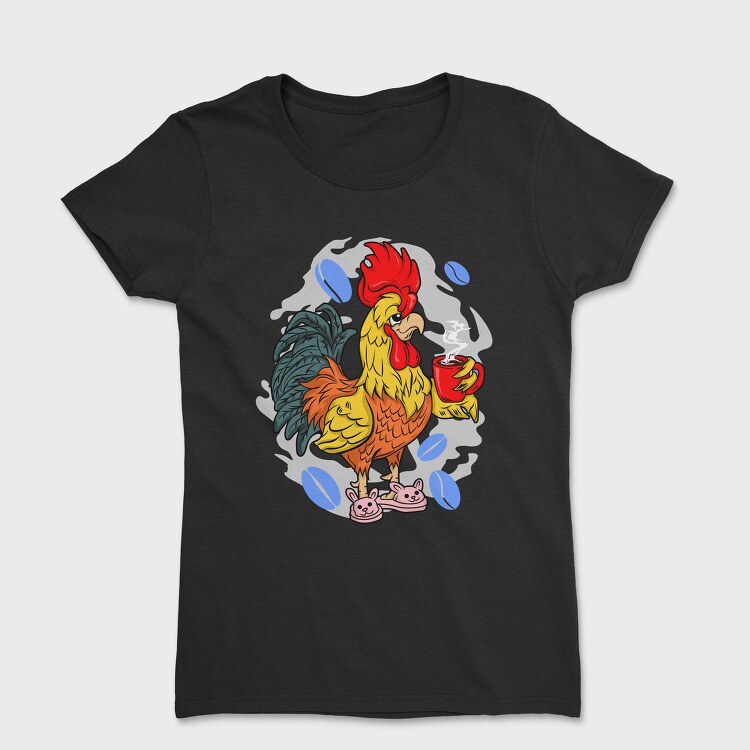 Rooster Coffee Slippers, Tricou Femei