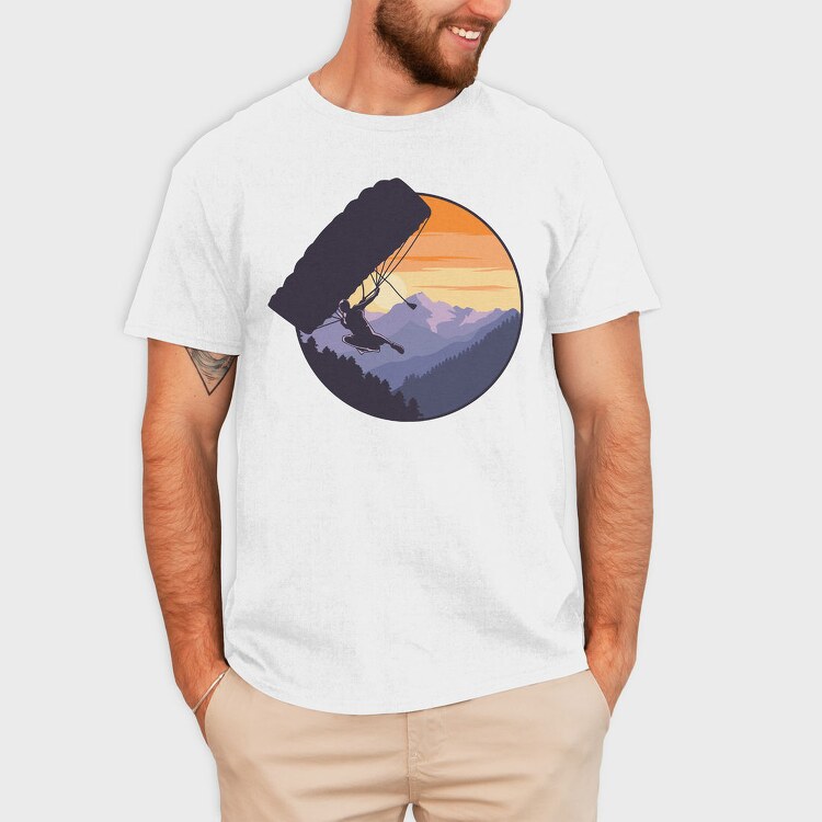 Paragliding Sunset, Tricou Barbati (Unisex)