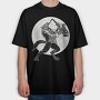 Howling Saxophone Wolf, Tricou Oversize Barbati (Unisex)
