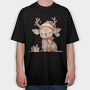 Deer Santa Hat Gift, Tricou Oversize Barbati (Unisex)