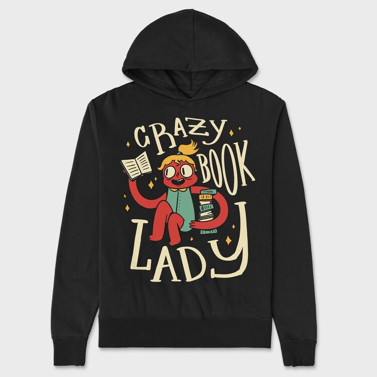 Crazy Book Lady, Hanorac Oversize Barbati (Unisex)