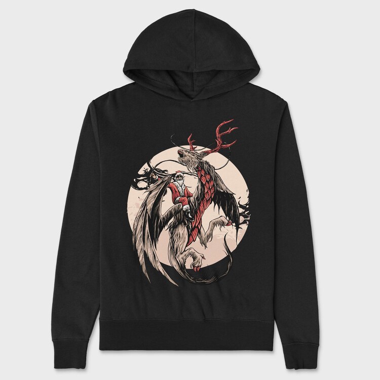 Santas Dragon, Hanorac Oversize Barbati (Unisex)
