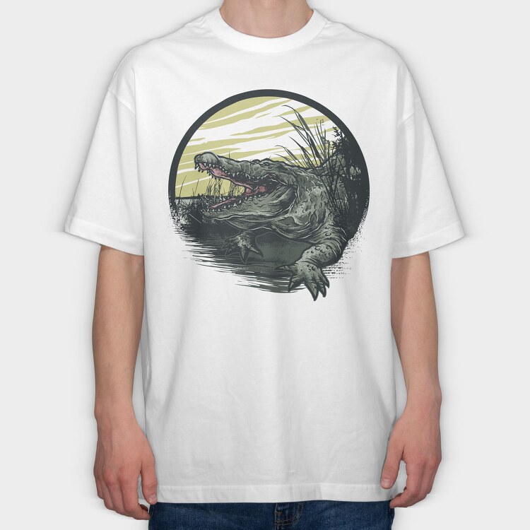 Alligator Attack, Tricou Oversize Barbati (Unisex)