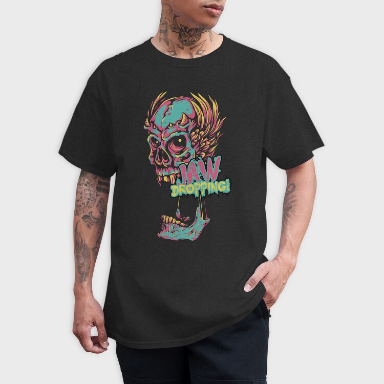 Raw Dropping Skull, Tricou Barbati (Unisex)