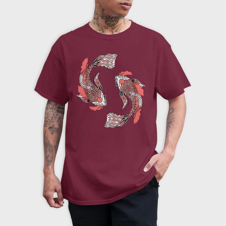 Fish Koi, Tricou Barbati (Unisex)