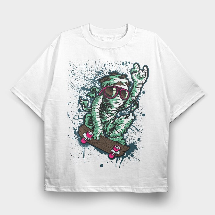 Skate Mummy, Tricou Oversize Barbati (Unisex)