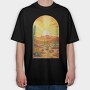 Desert Cactuses Sunset, Tricou Oversize Barbati (Unisex)