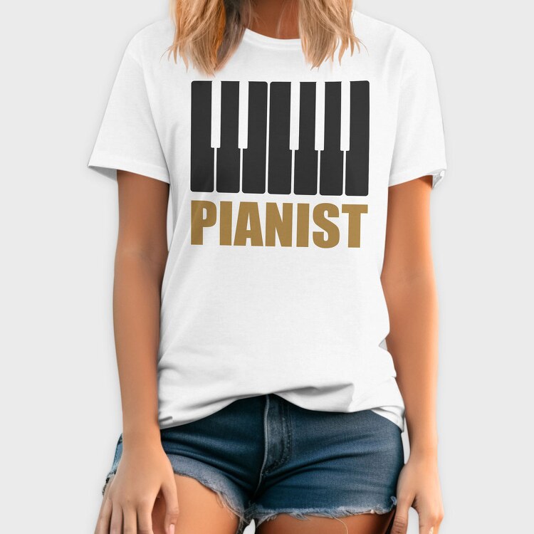 Piano Keys Gold, Tricou Barbati (Unisex)